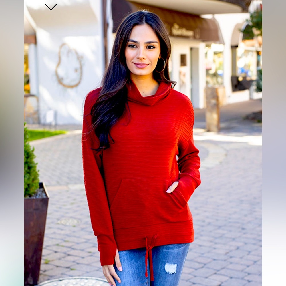 Grace & Lace red Textured Cayenne Pullover